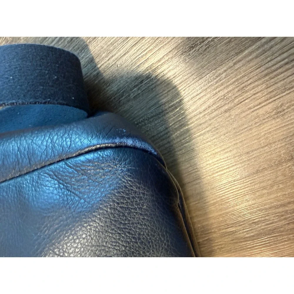 Ted Baker London Mens Blue Leather Messenger Bag Satchel Crossbody Briefcase